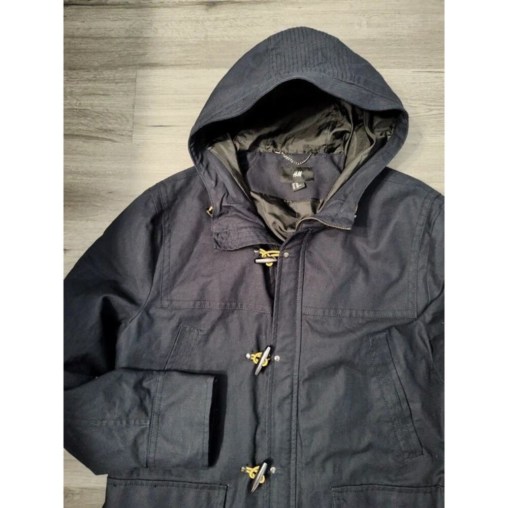 HM H&M men's 46R (L/XL) jacket coat dark navy blue very good